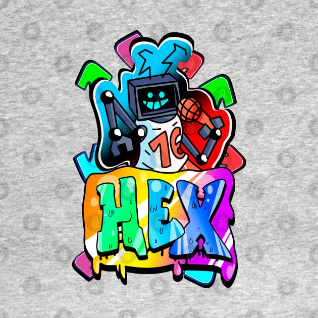 Hex fnf mod character graffiti by Abrek Art